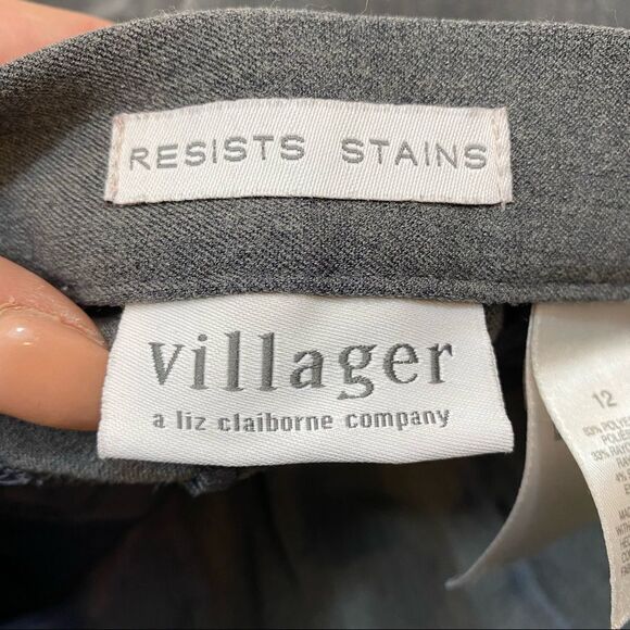 Villager a Liz Claiborne Co Stain Resistant Grey Dress Pants Size 12 - Picture 9 of 10